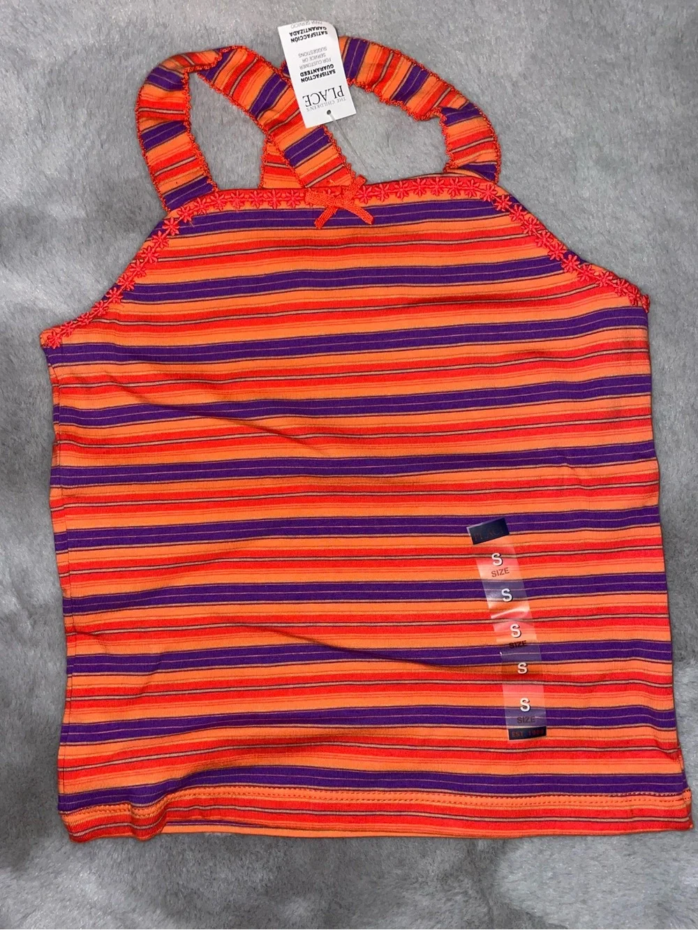 ☀️NWT Kids' Pink & Orange Striped Tank Tops - Pack of 2